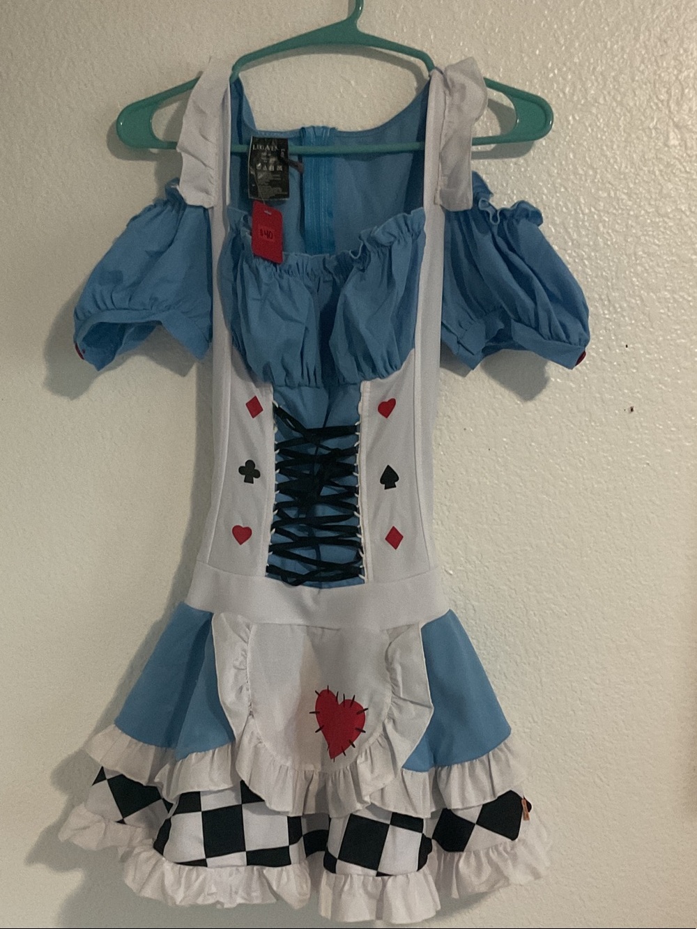 Blue Card Suit Alice in Wonderland Style Adult Costume Dress